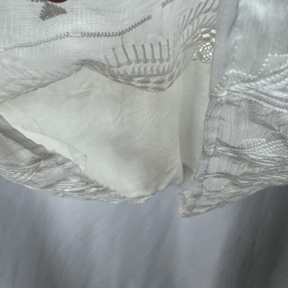 Anthropologie Eri + Ali White Lace Swann Midi Dress Embroidered Victorian 10 - Picture 8 of 13